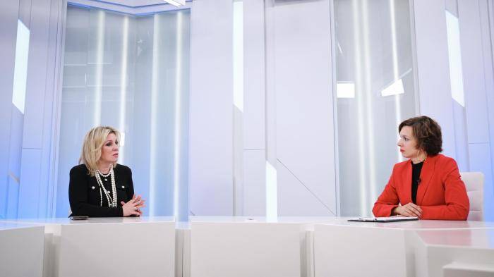 Официальный представитель Министерства иностранных дел России Мария Захарова во время интервью агентству РИА Новости