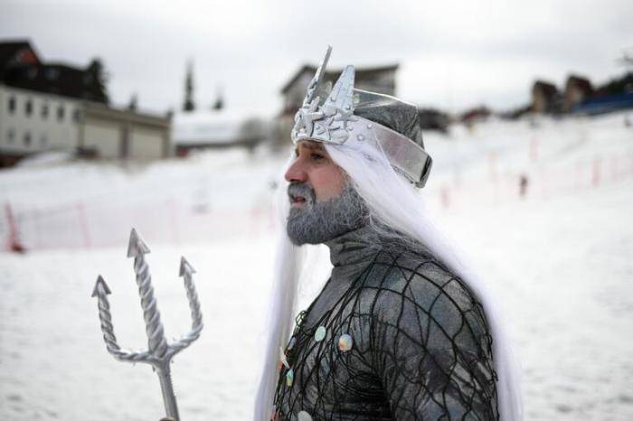 Райдер в костюме Нептуна в Шерегеше