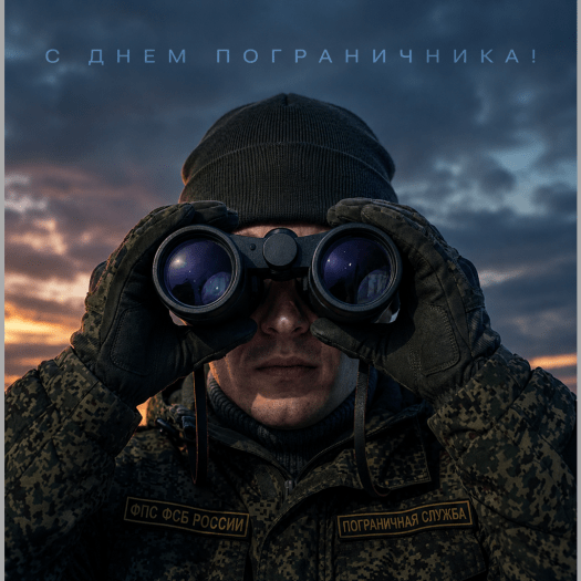 Открытка мужчине с Днем пограничника с пожеланием силы и удачи