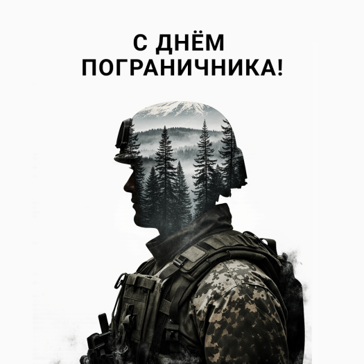 Открытка мужчине с Днем пограничника с патриотическим оформлением
