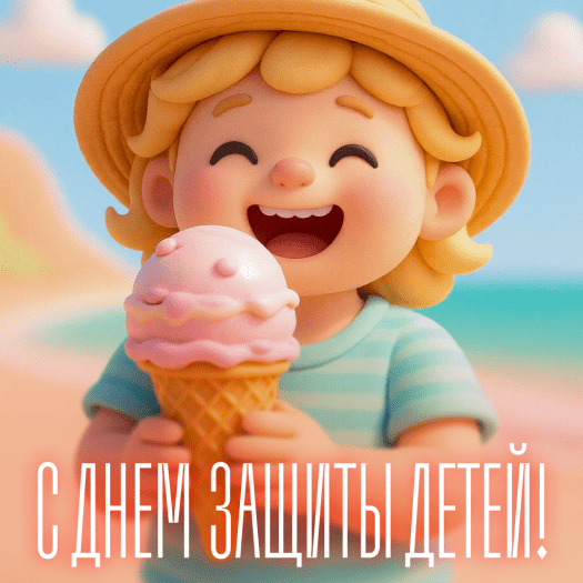 Картинка с Днем защиты детей с теплыми пожеланиями: Детство пахнет летними цветами, свежей травой и маминым пирогом. Сохрани эти ощущения счастливых и беззаботных дней