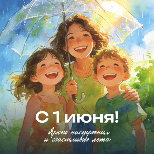 Яркая картинка с Днем защиты детей с летними красками: Будь счастлив сегодня, завтра и всегда. С Днём защиты детей!