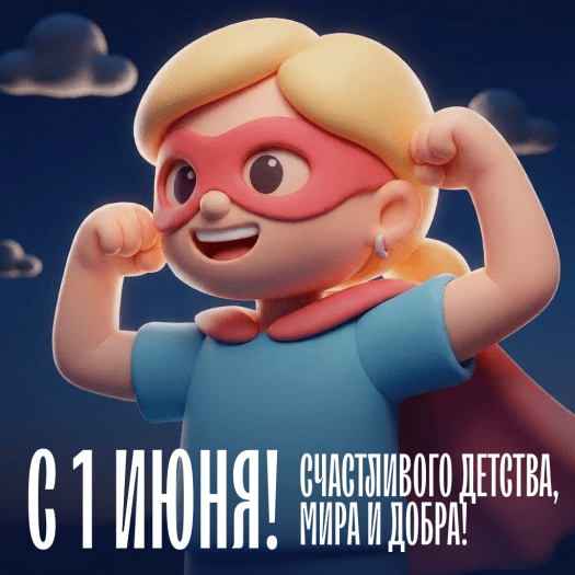 Картинка с Днем защиты детей с веселыми персонажами: Пусть в твоей жизни будет место сказке. Настоящих, живых и добрых приключений!