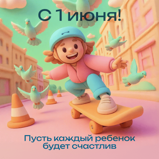 Нежная открытка с 1 июня с цветами и детским счастьем: Пусть этот день будет полон сюрпризов и воспоминаний, которые ты будешь хранить всю жизнь!