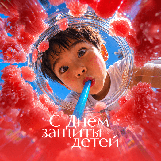 Картинка с Днем защиты детей с позитивным настроением: Яркий праздник, тёплый день и искренние пожелания — всё это для тебя! С Днём защиты детей!