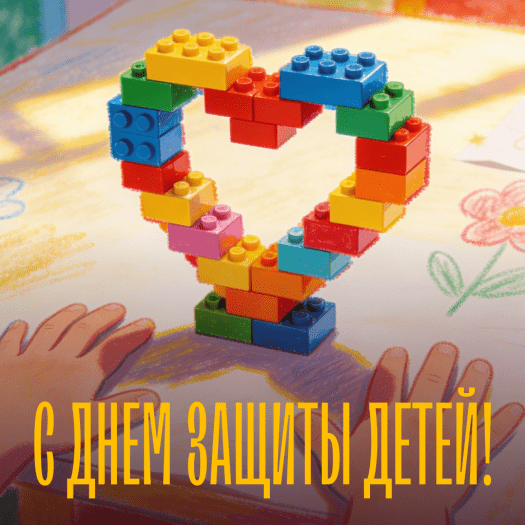 Открытка с Днем защиты детей с милыми иллюстрациями: Жизнь — это большая раскраска. Рисуй её смело самыми яркими красками!