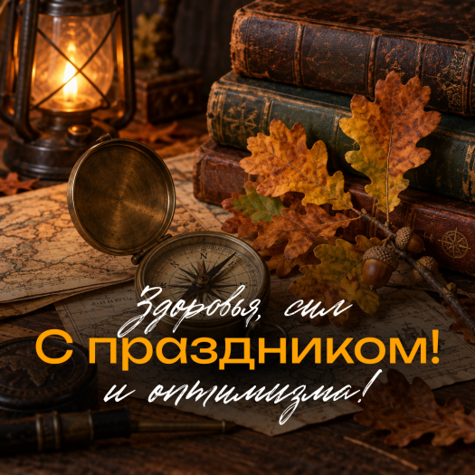 Мужская открытка с Днем учителя: крепкого духа, отличного настроения и благополучия!