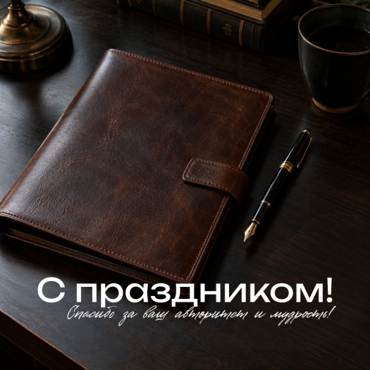 Строгая картинка на День учителя мужчине: спасибо за ваш авторитет, мудрость и честность!