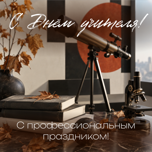 Праздничная открытка для учителя-мужчины: уважения коллег, любви учеников и счастья в семье!