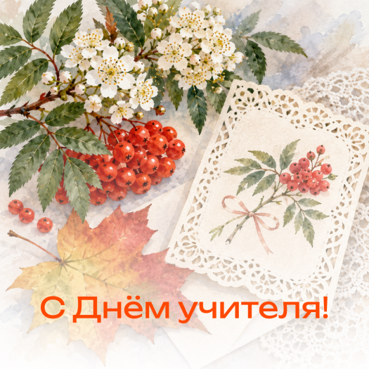 Трогательная картинка с Днем учителя женщине: здоровья, семейного благополучия и гармонии!