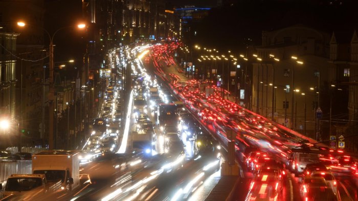 Пробки на дорогах в Москве